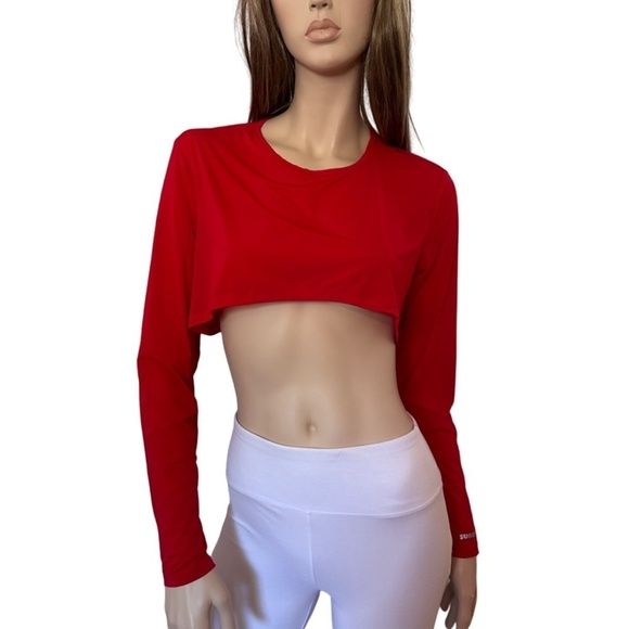 Jamie Sadock Crop Top Solar Protection Sunsense 35 SPF Lightweight Sleeves Arms - Picture 3 of 11